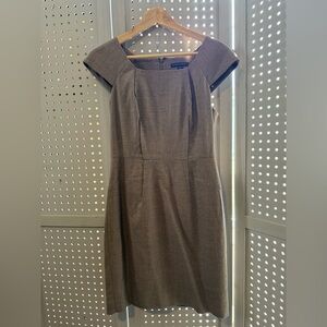 Banana Republic Taupe Cap Sleeve Midi Dress